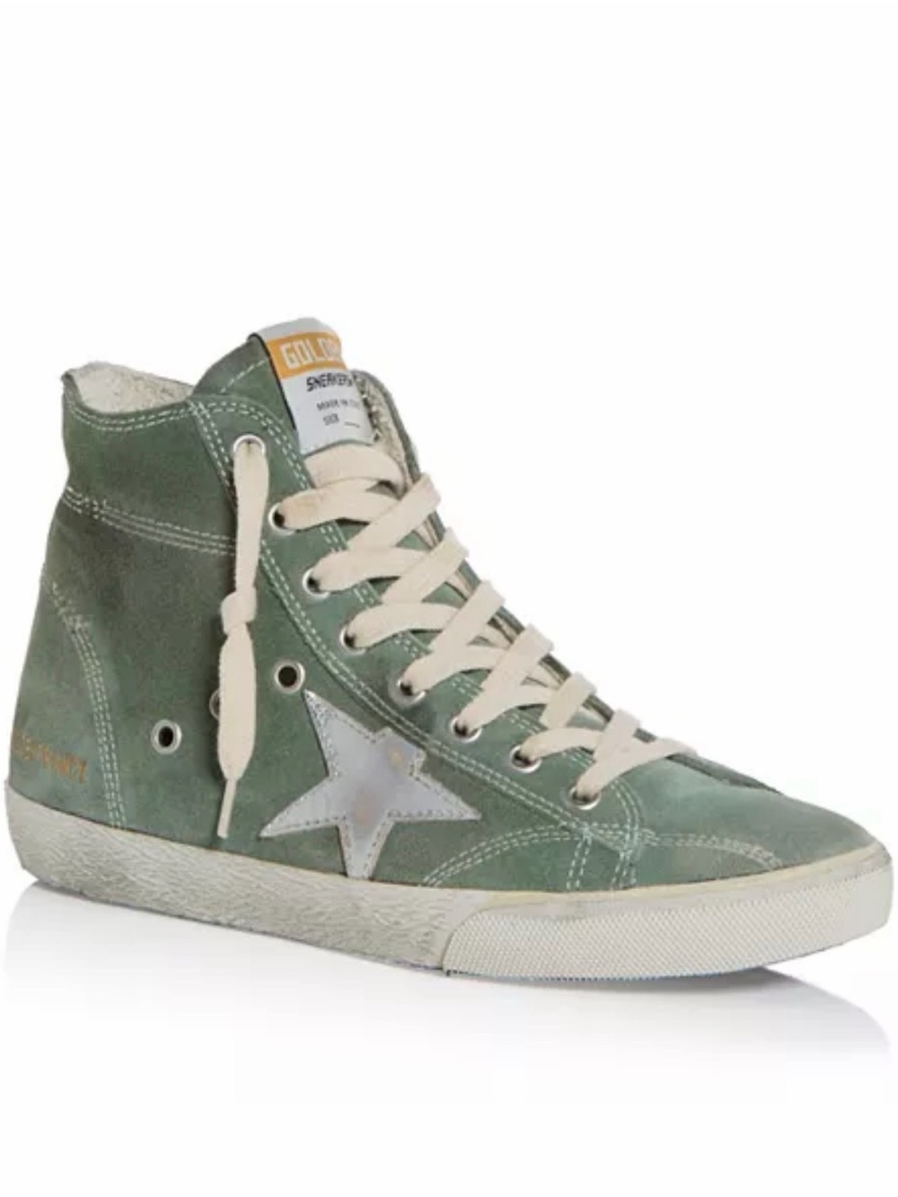Golden Goose Gray High-Top Sneakers with White Star Accent